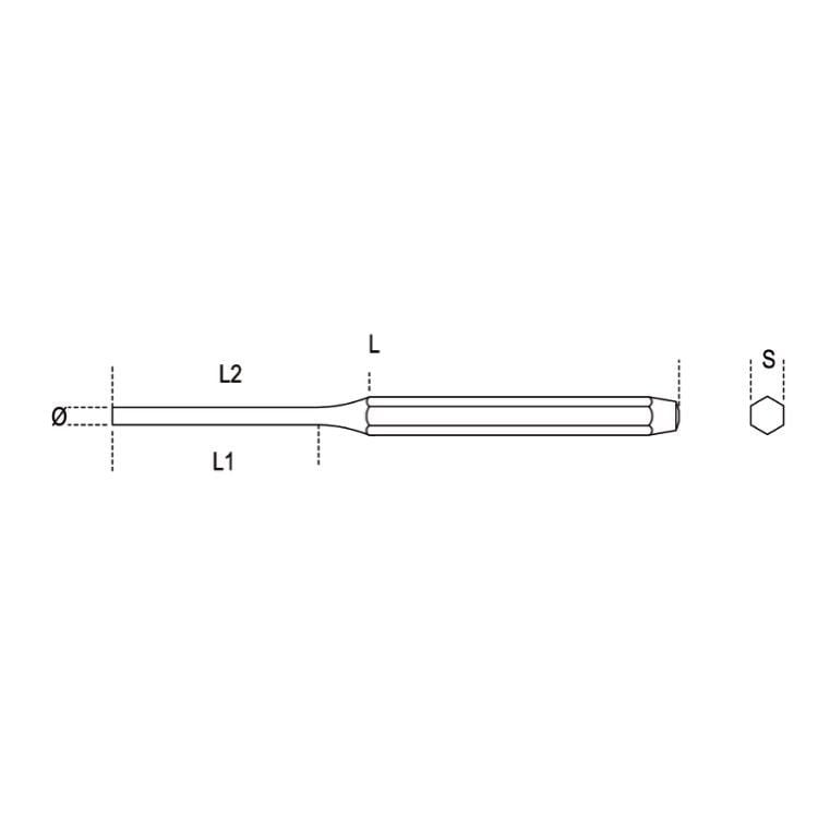 BETA 31 Pim Zımba Ø 8 mm L 200 mm L1 80 mm 000310008