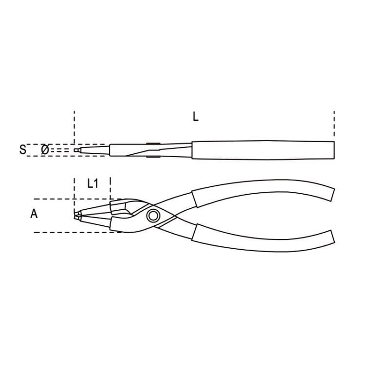 225 mm  İÇ SEGMAN PENSESİ DÜZ