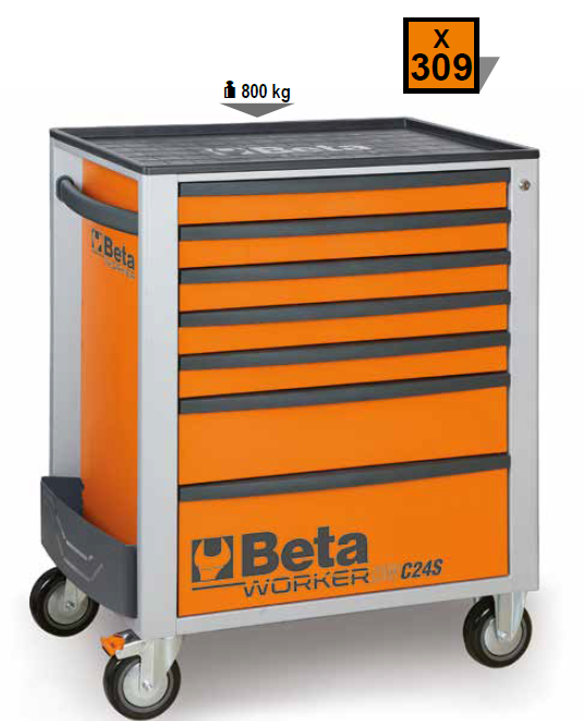 BETA Takım Arabası BW 2400S 7/E-M (7 Çekmeceli) +309 Parça